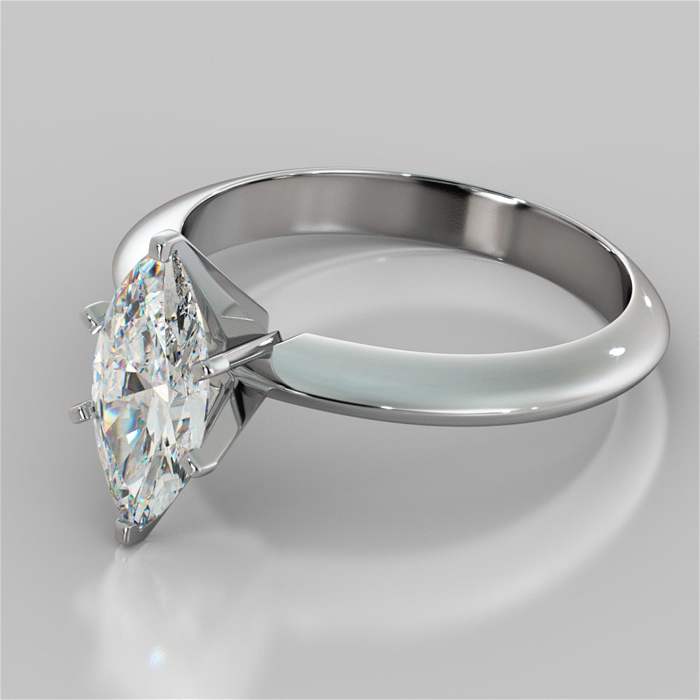 Agape Marquise Cut Tiffany Style Engagement Ring - 6-Prong