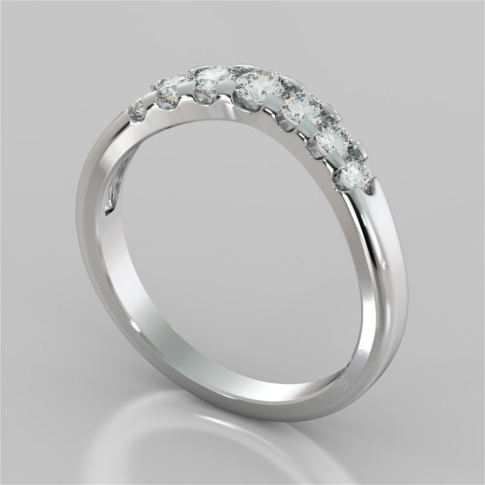 Round Cut Trio Wedding Set With 2 Matching Bands