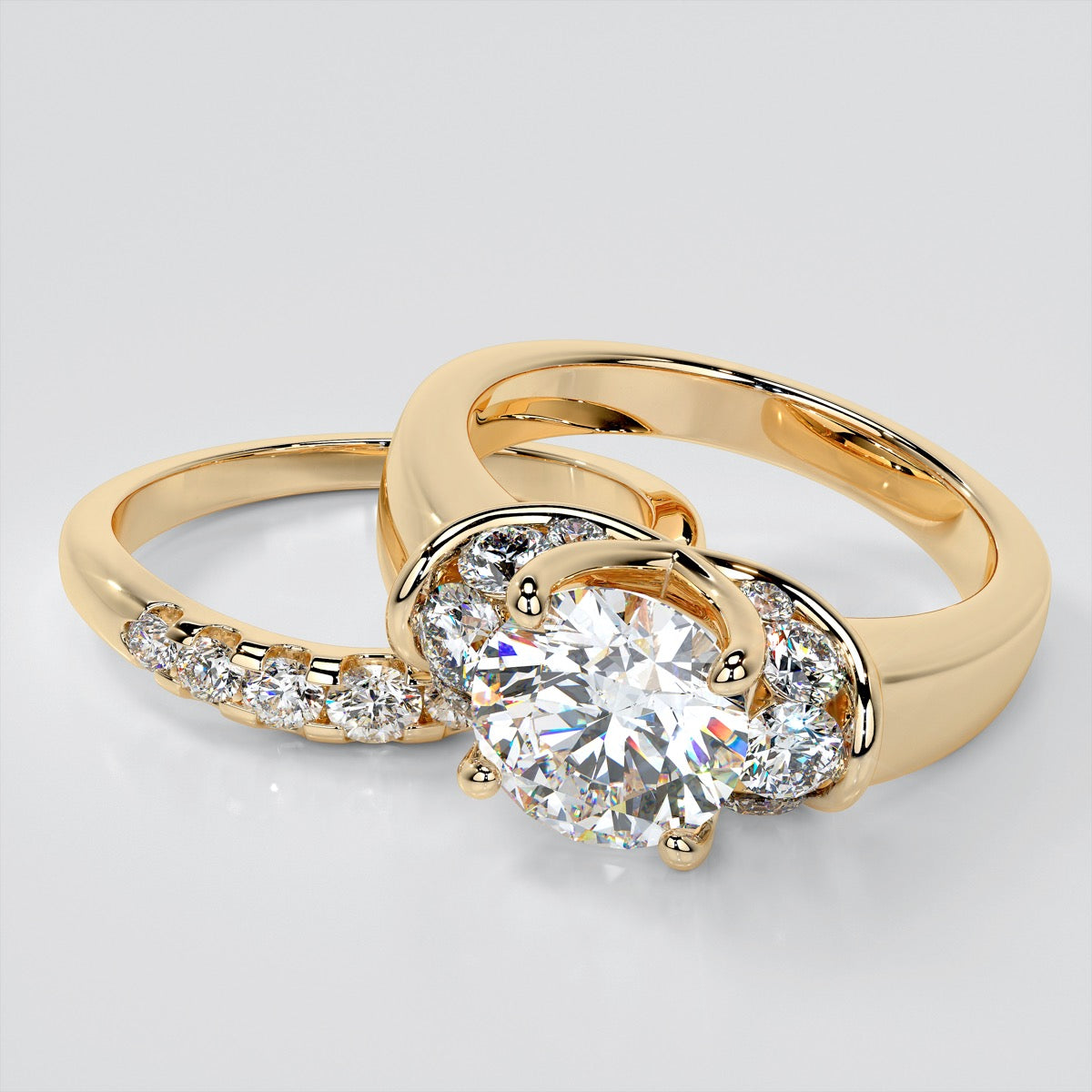 2.0CT Round Cut Lab Grown Diamond Trellis Style Tapered Engagement Ring