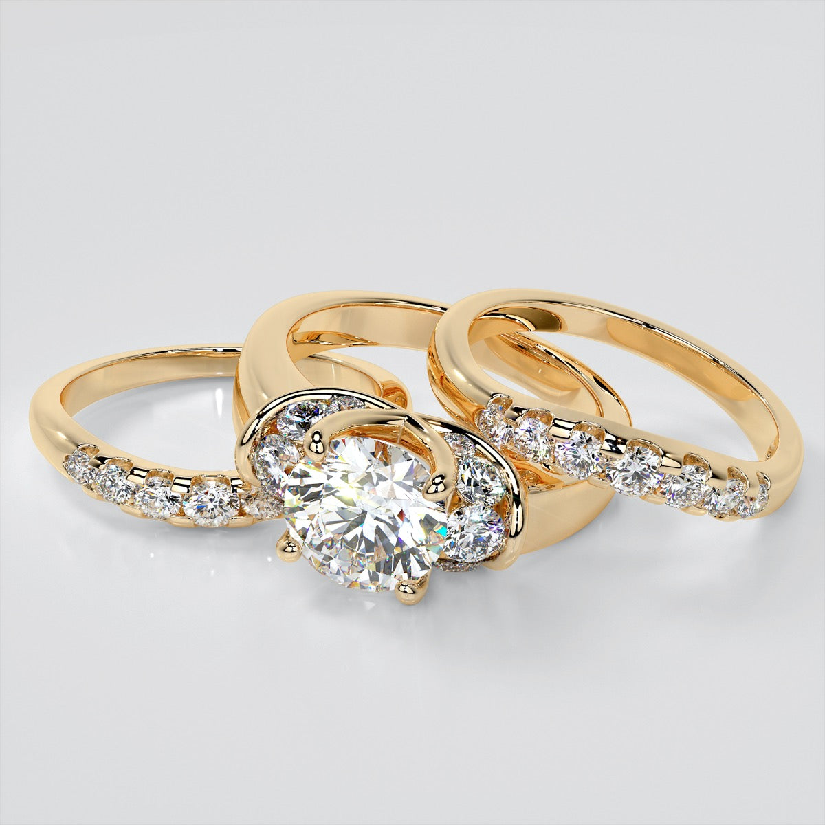 2.0CT Round Cut Lab Grown Diamond Trellis Style Tapered Engagement Ring