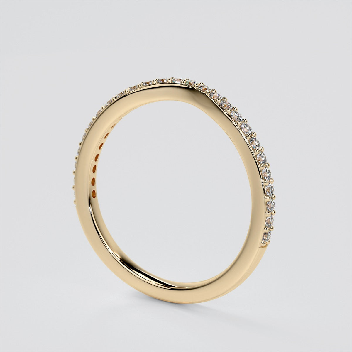 Round Cut Split Shank Wedding Set