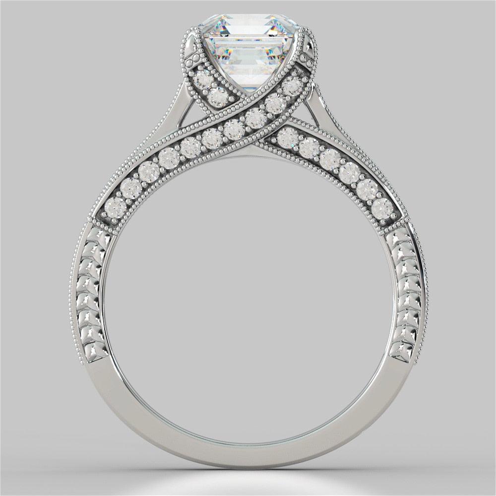 Asscher Cut Vintage-Style Engagement Ring