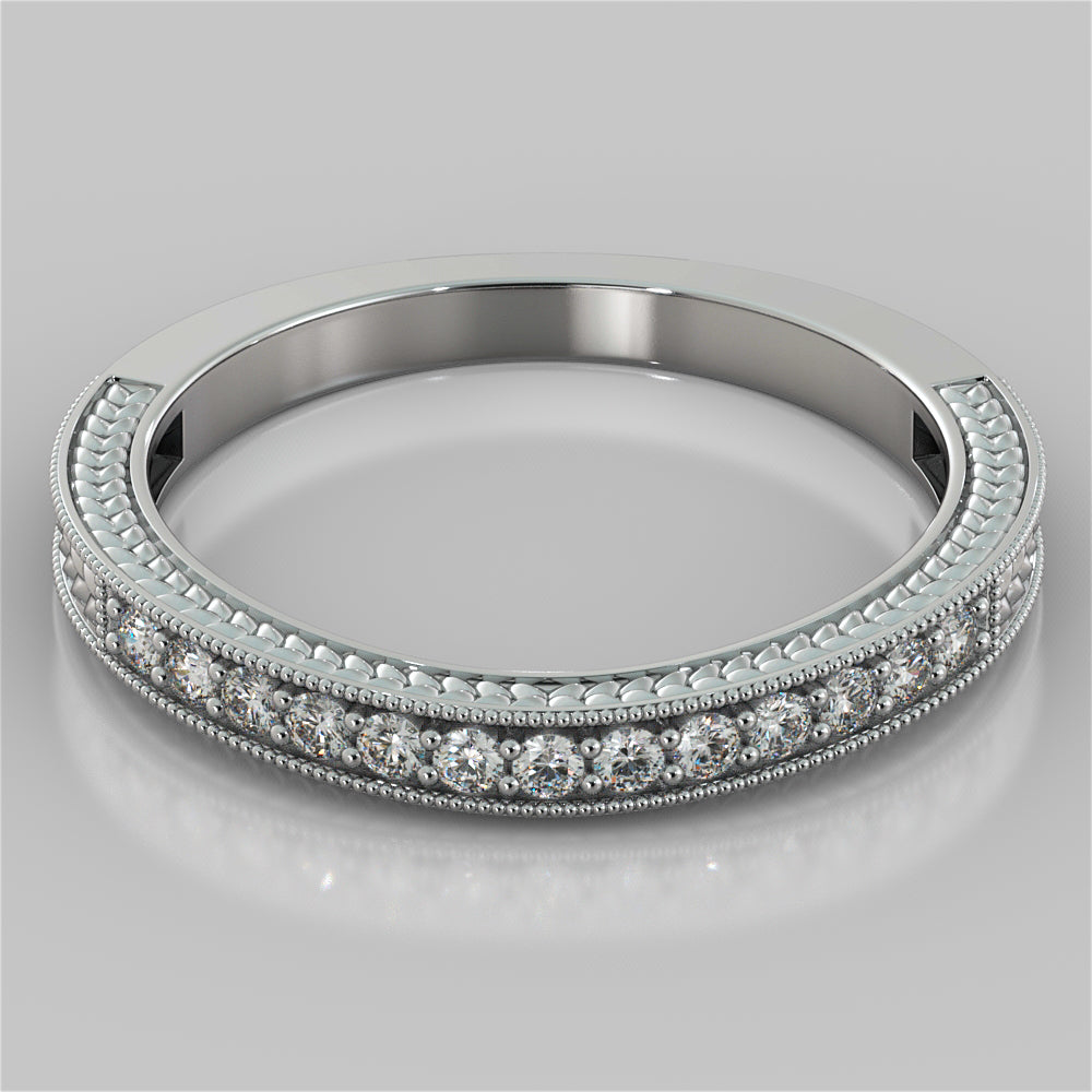 2.75Ct Asscher Cut Vintage-Style Wedding Set in 14K White Gold