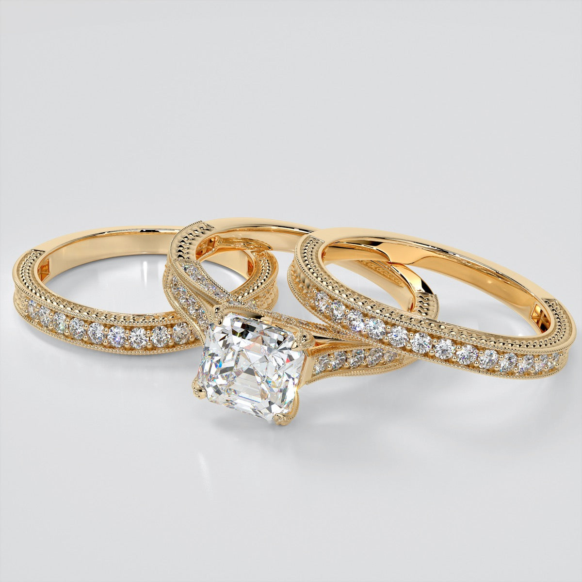 Asscher Cut Vintage-Style Engagement Ring