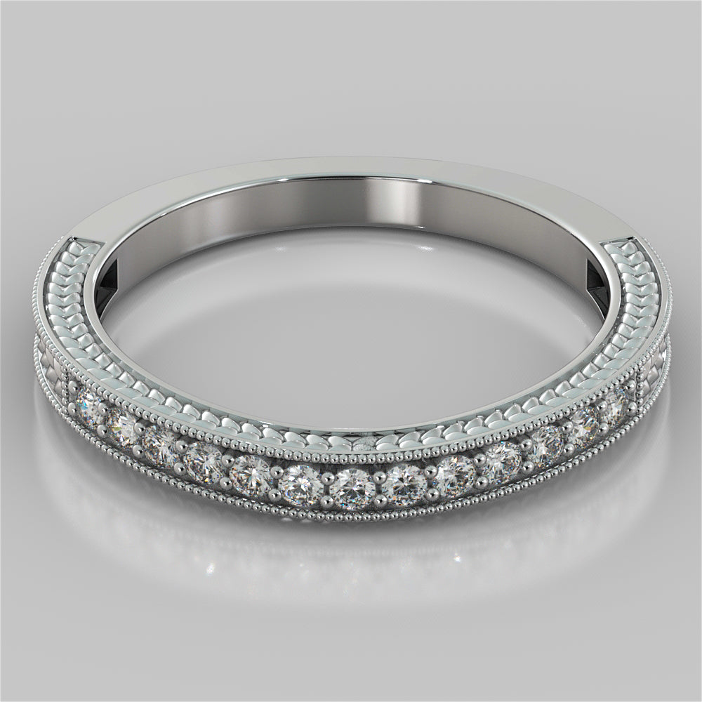 2.50Ct Antique-Style Round Cut Engagement Ring in 14K White Gold- Same Day Shipping
