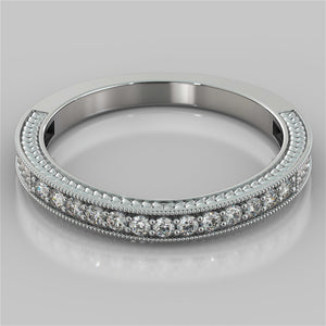 Round Cut Beaded Wedding Band
