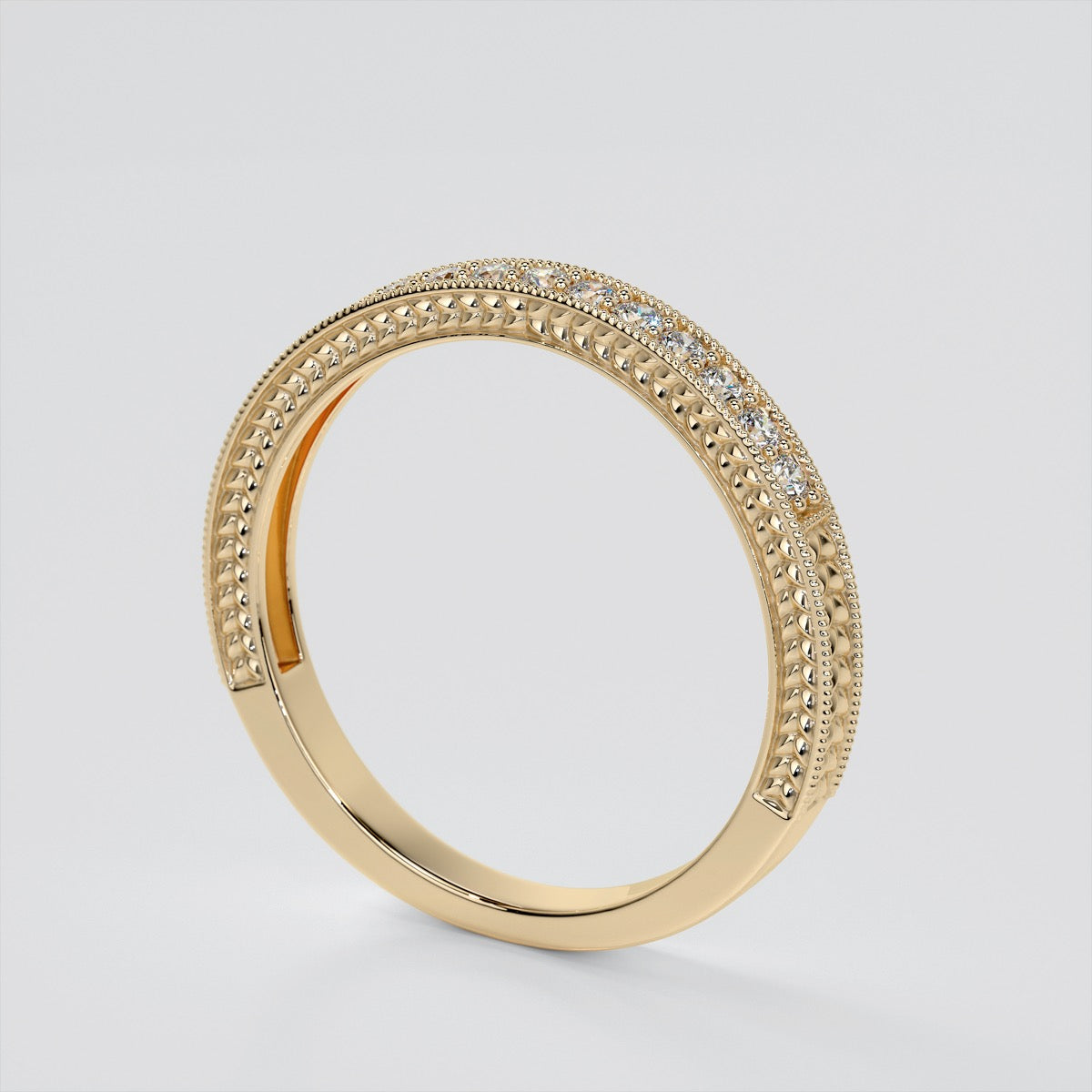 Antique Style Round Cut Wedding Set