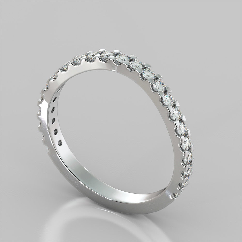 2.0Ct Round Cut Lab Grown Diamond Three-Stone Trellis Engagement Ring with Accents