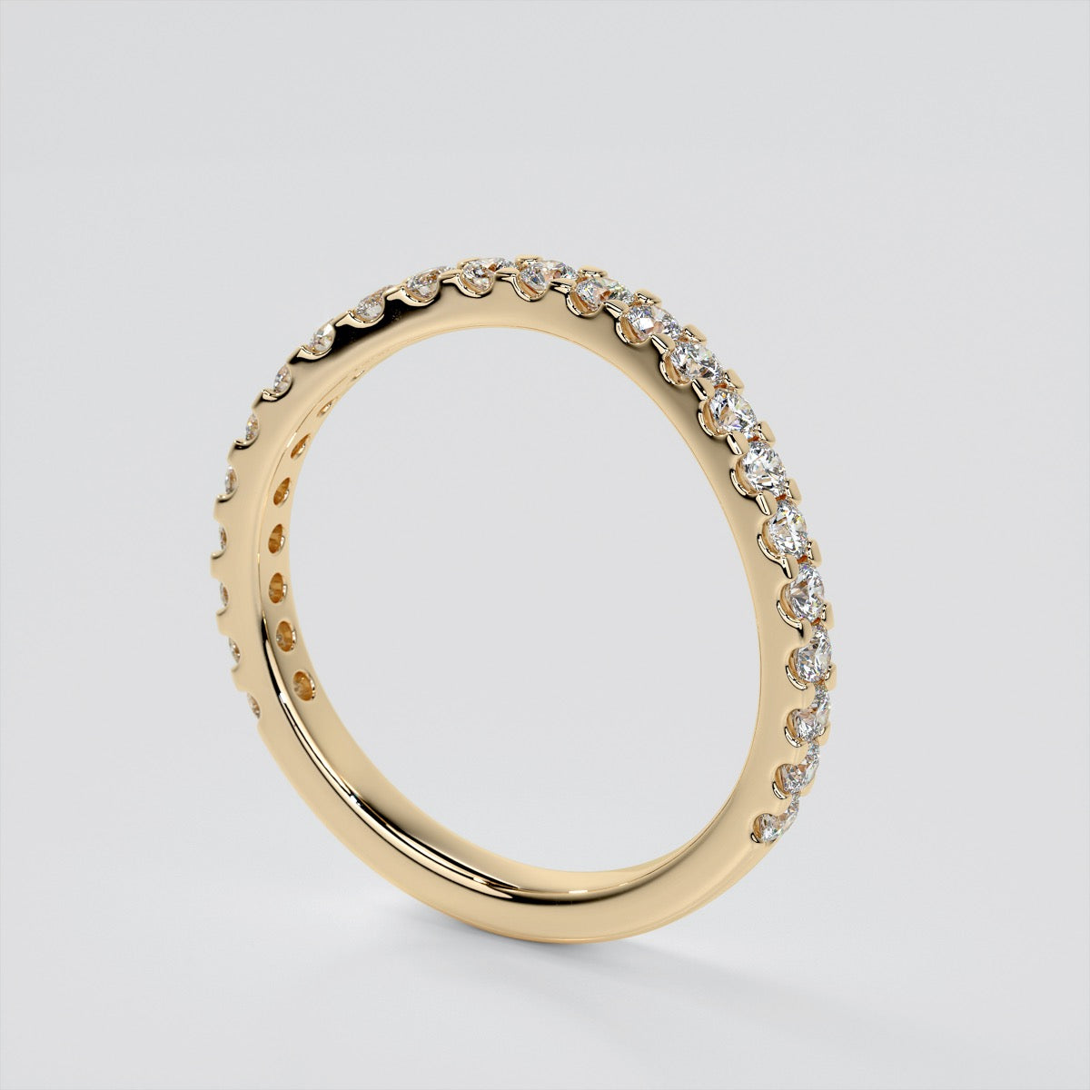 2.0Ct Round Cut Lab Grown Diamond Three-Stone Trellis Engagement Ring with Accents