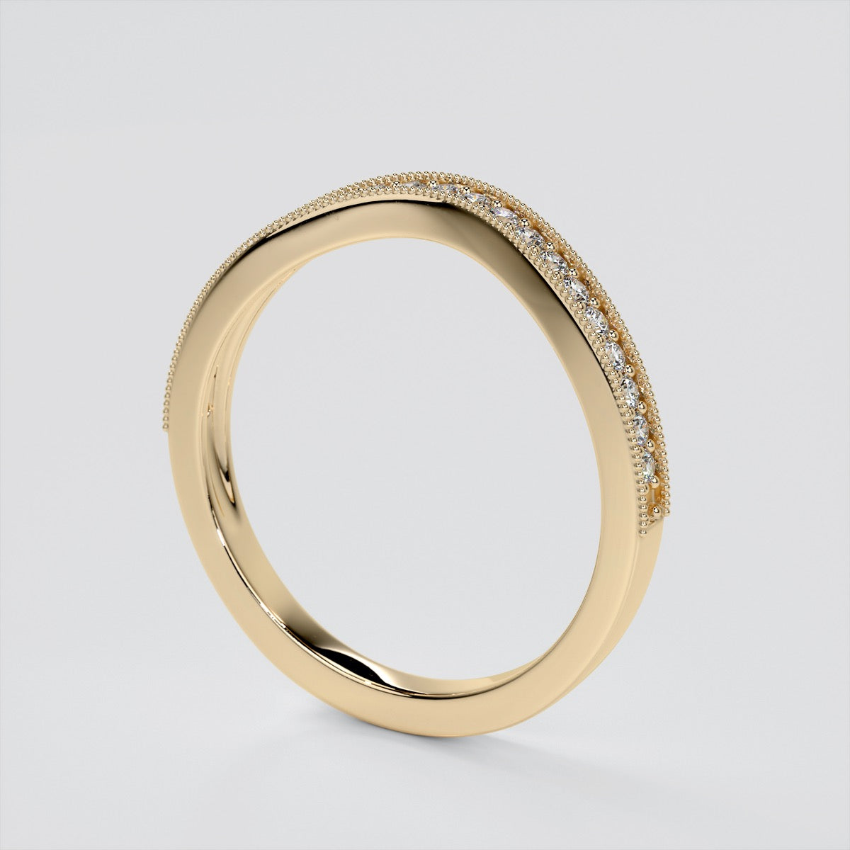 Accented Claw Round Cut Trio Wedding Set