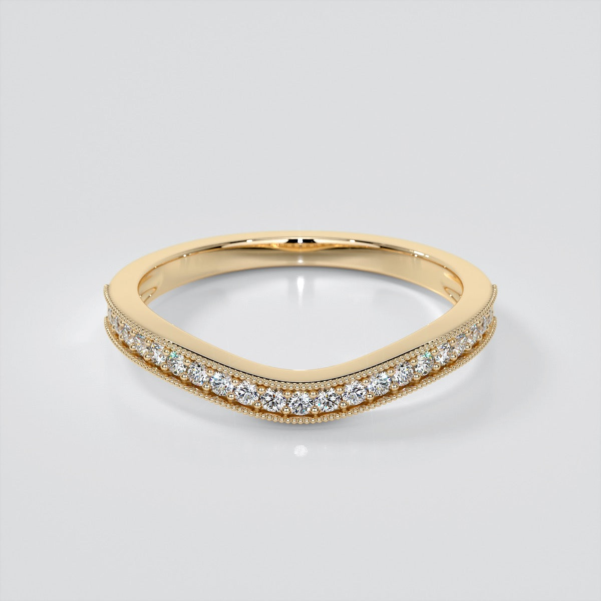 Accented Claw Round Cut Trio Wedding Set