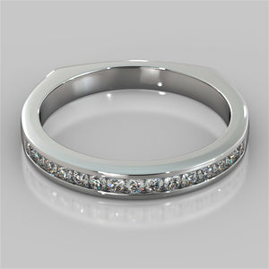 Euro-Style Wedding Band With Graduating Round Accents