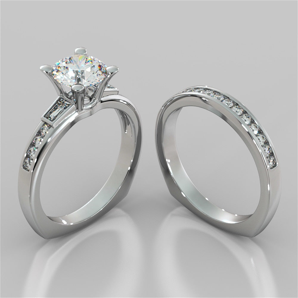 Round Cut Euro-Style Channel Set Engagement Ring
