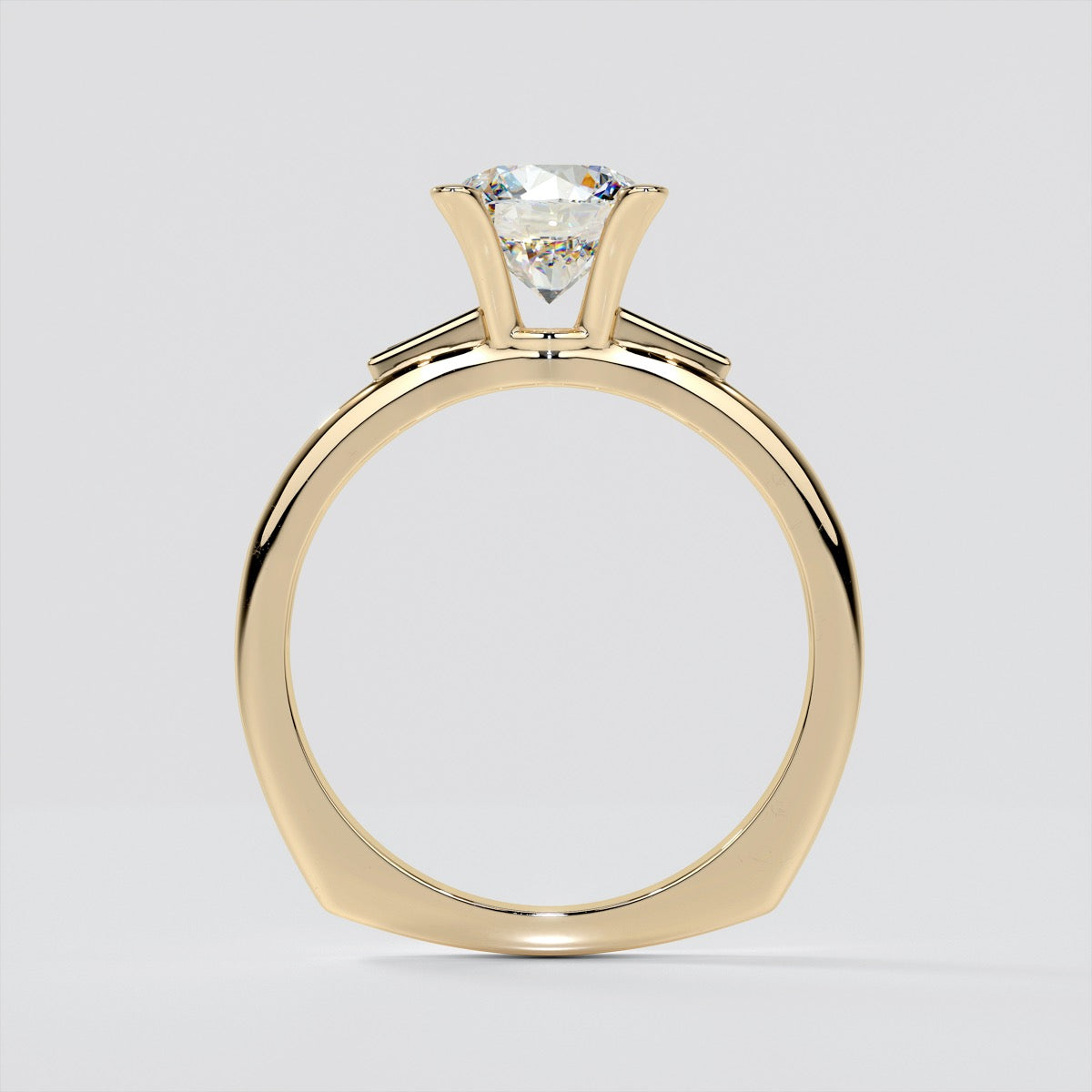 Round Cut Euro-Style Channel Set Wedding Set With 2 Matching Bands