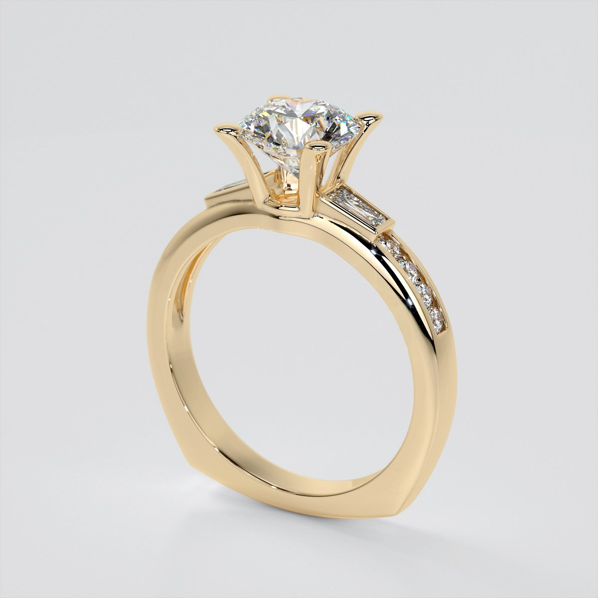 Round Cut Euro-Style Channel Set Engagement Ring
