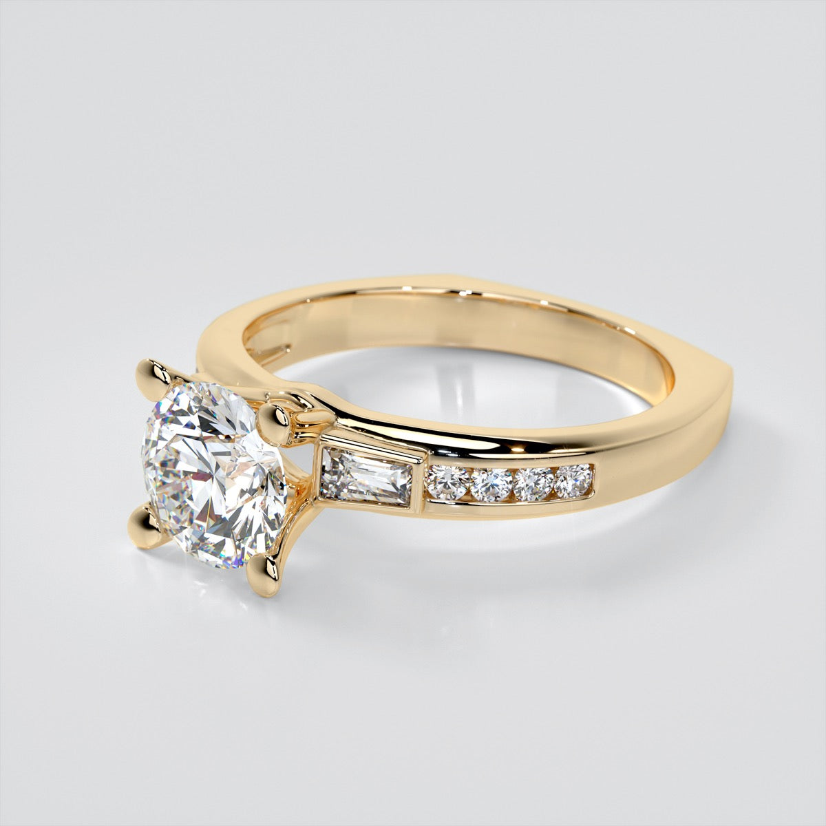 Round Cut Euro-Style Channel Set Engagement Ring
