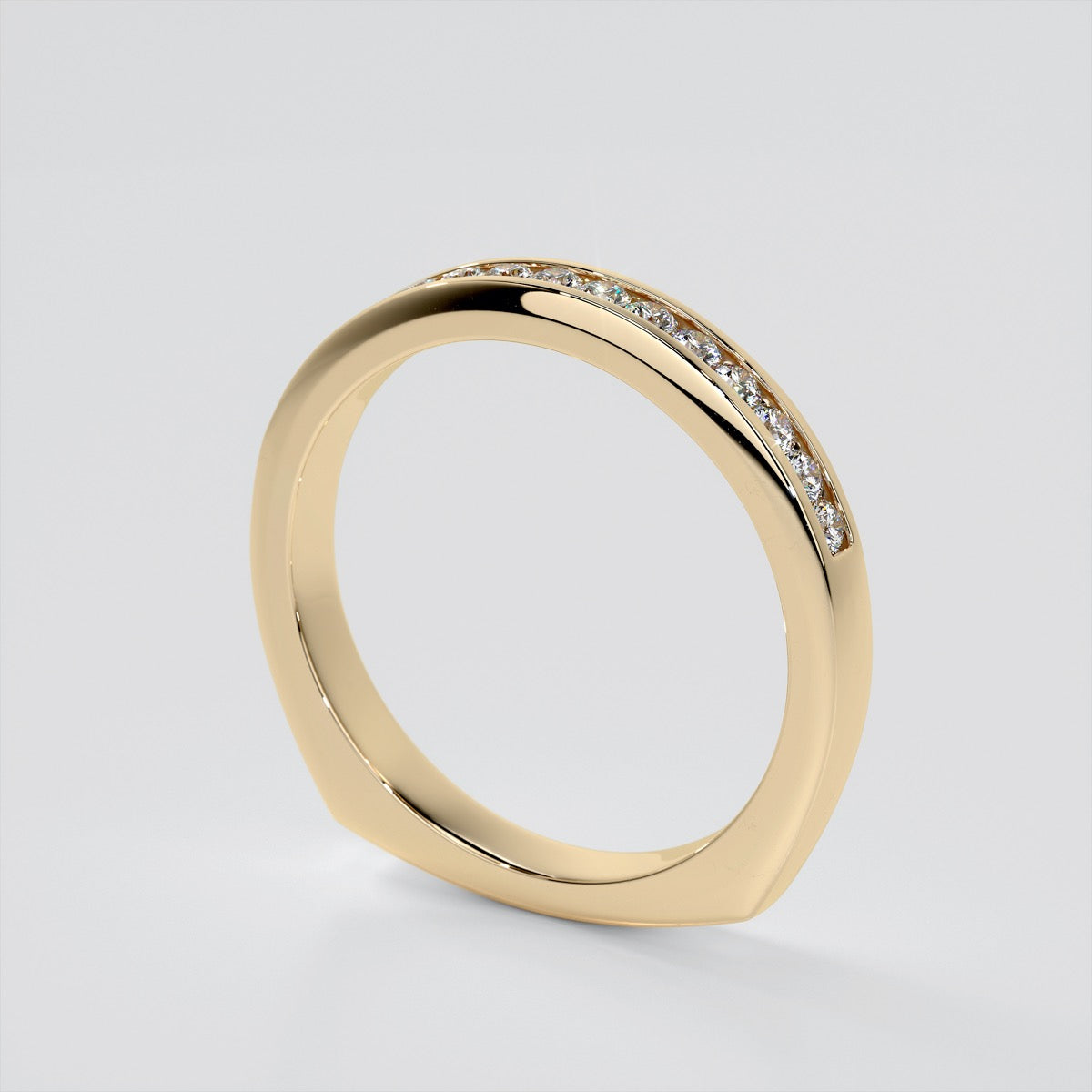 Round Cut Channel Set Wedding Set Euro-Style