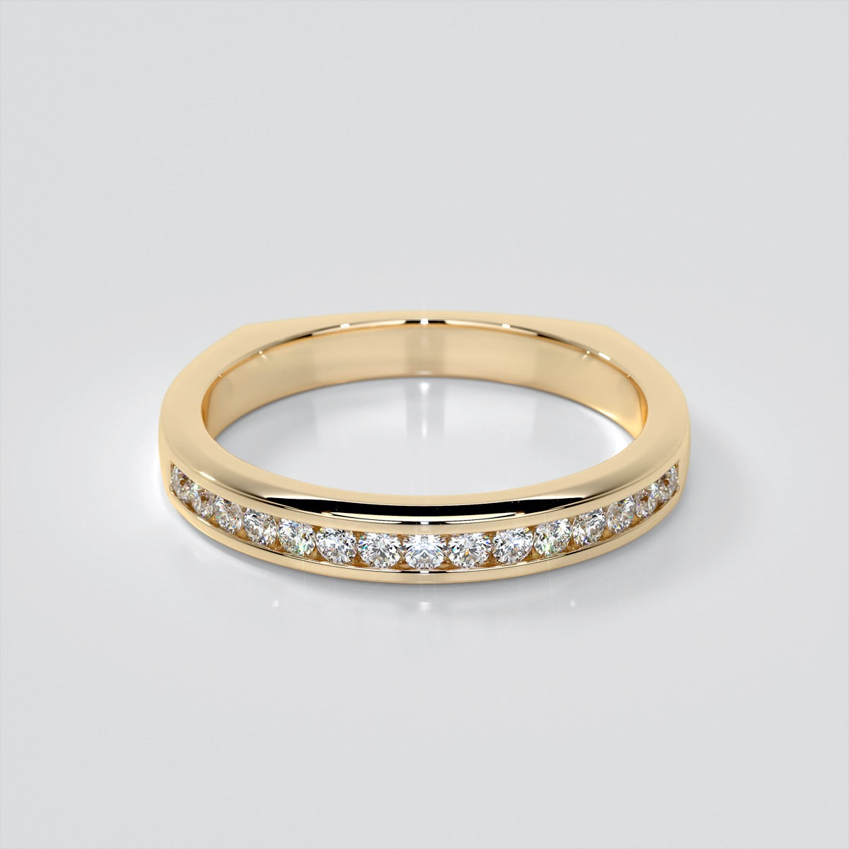 Euro-Style Wedding Band With Graduating Round Accents