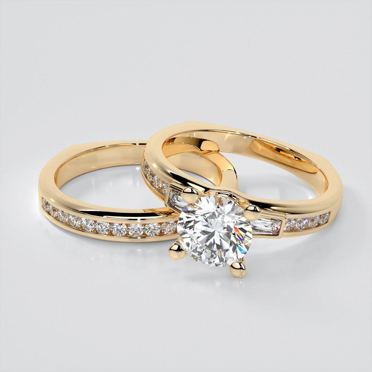 Round Cut Euro-Style Channel Set Engagement Ring