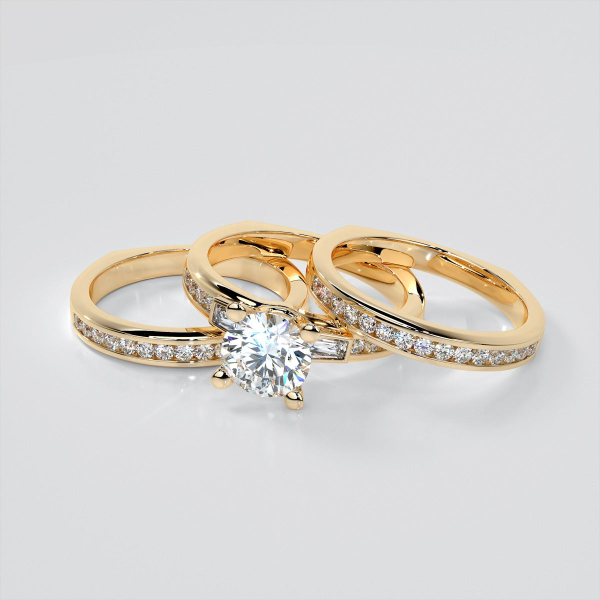 Round Cut Euro-Style Channel Set Engagement Ring