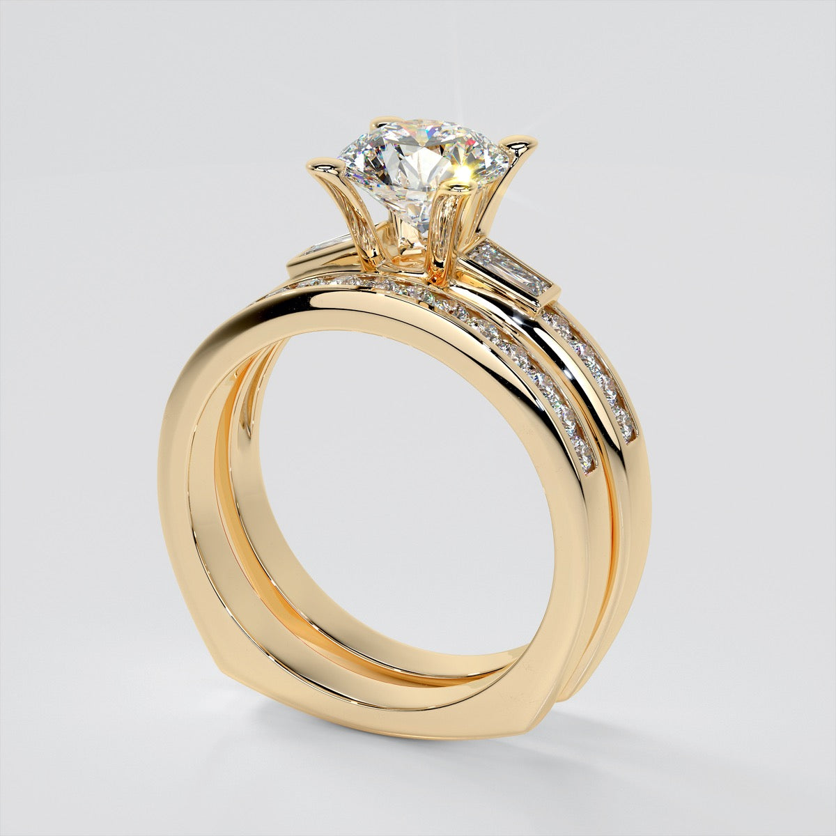 Round Cut Euro-Style Channel Set Engagement Ring