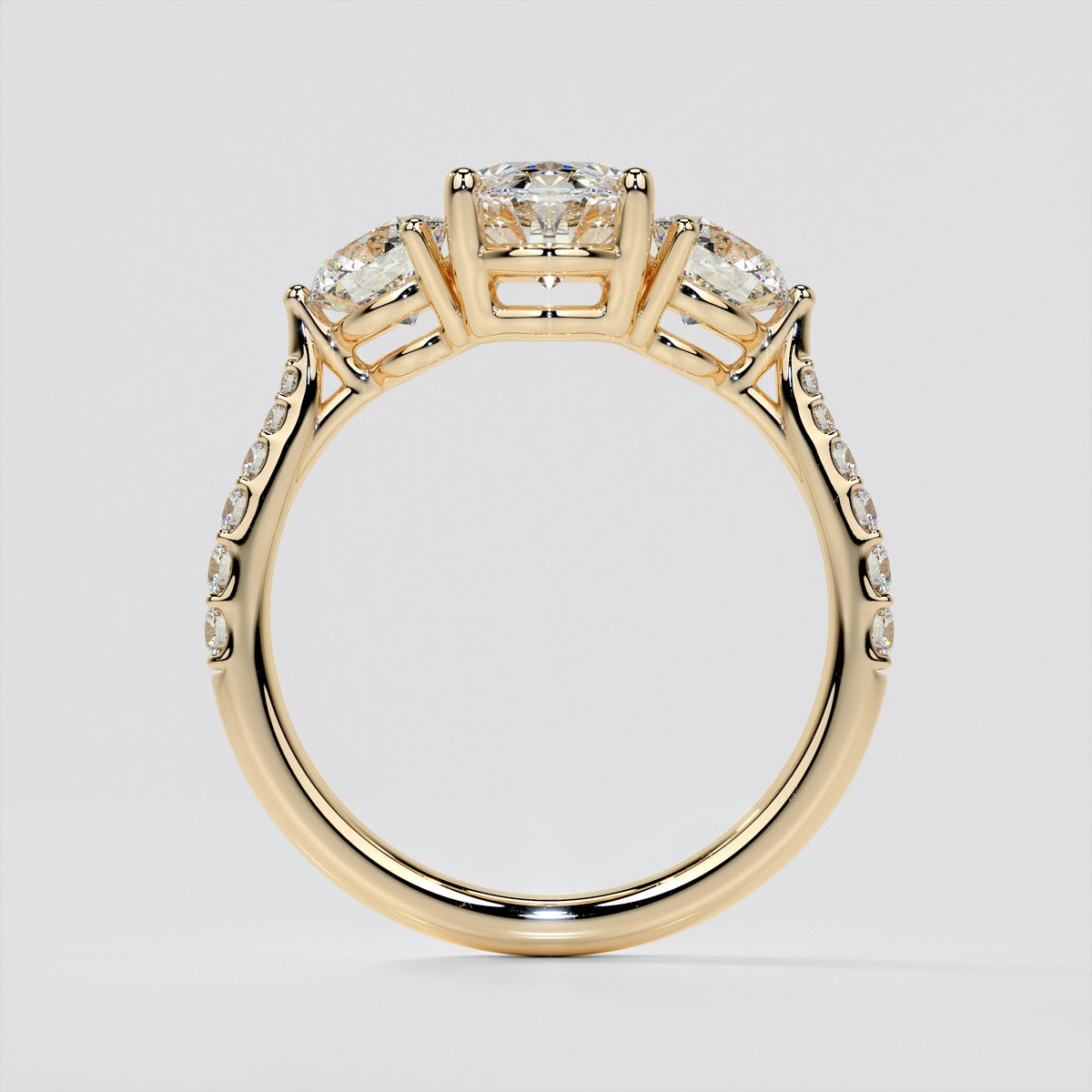 Oval Cut Three-Stone Wedding Set With Accents