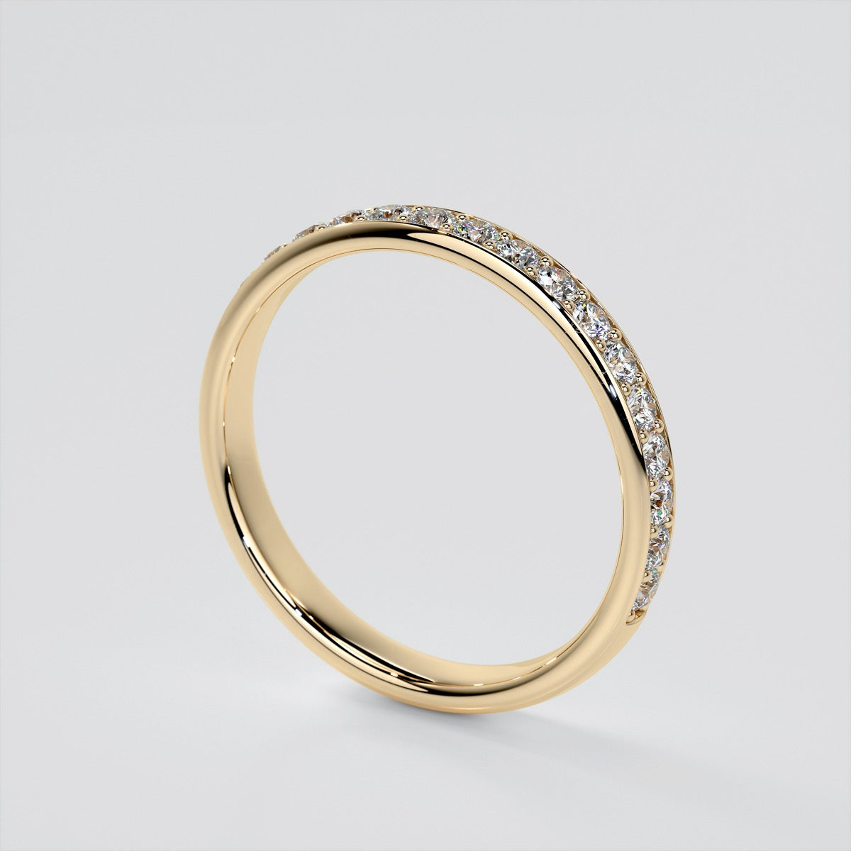 Round Cut Three Stone Trellis Wedding Set