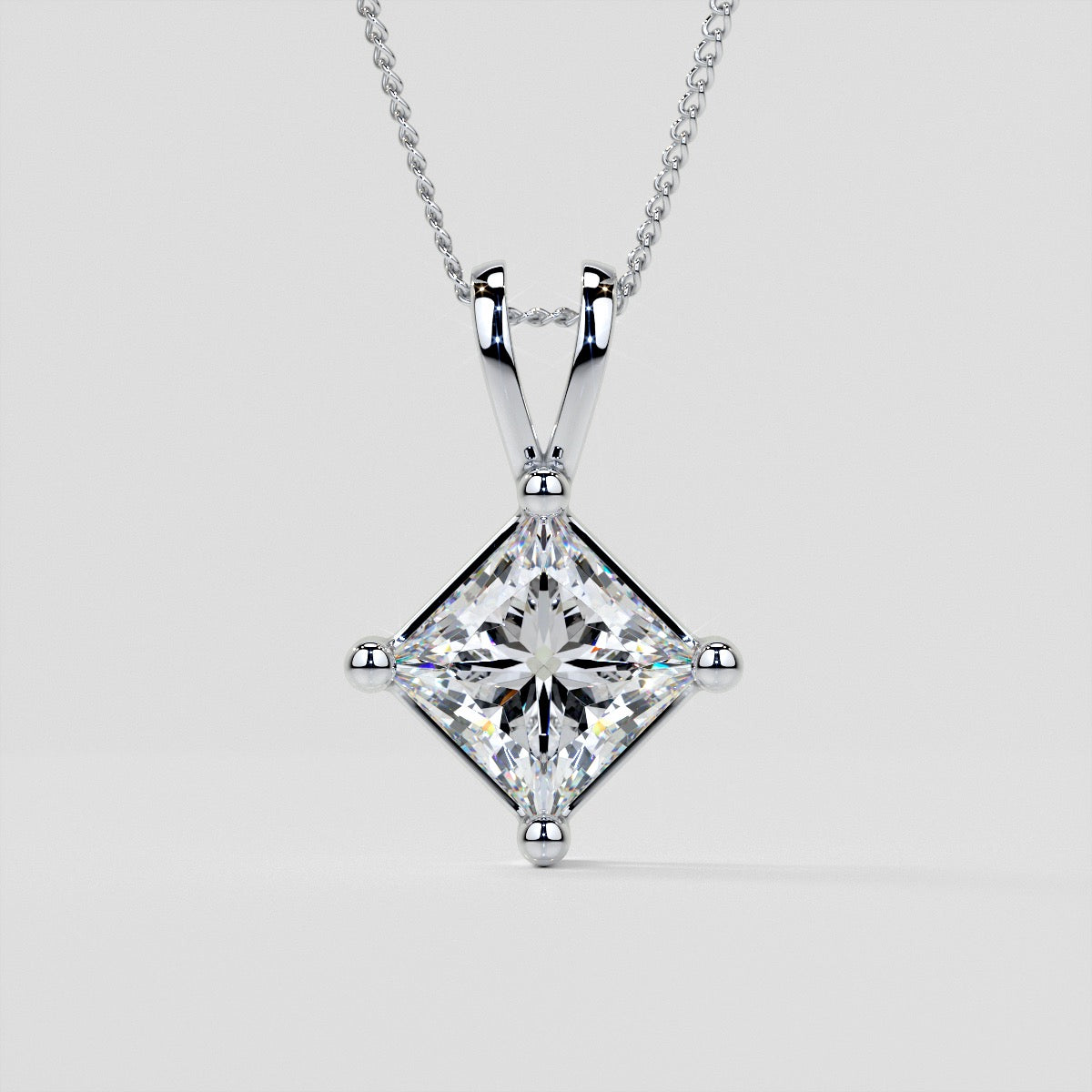 Princess Cut Lab Grown Diamond Pendant