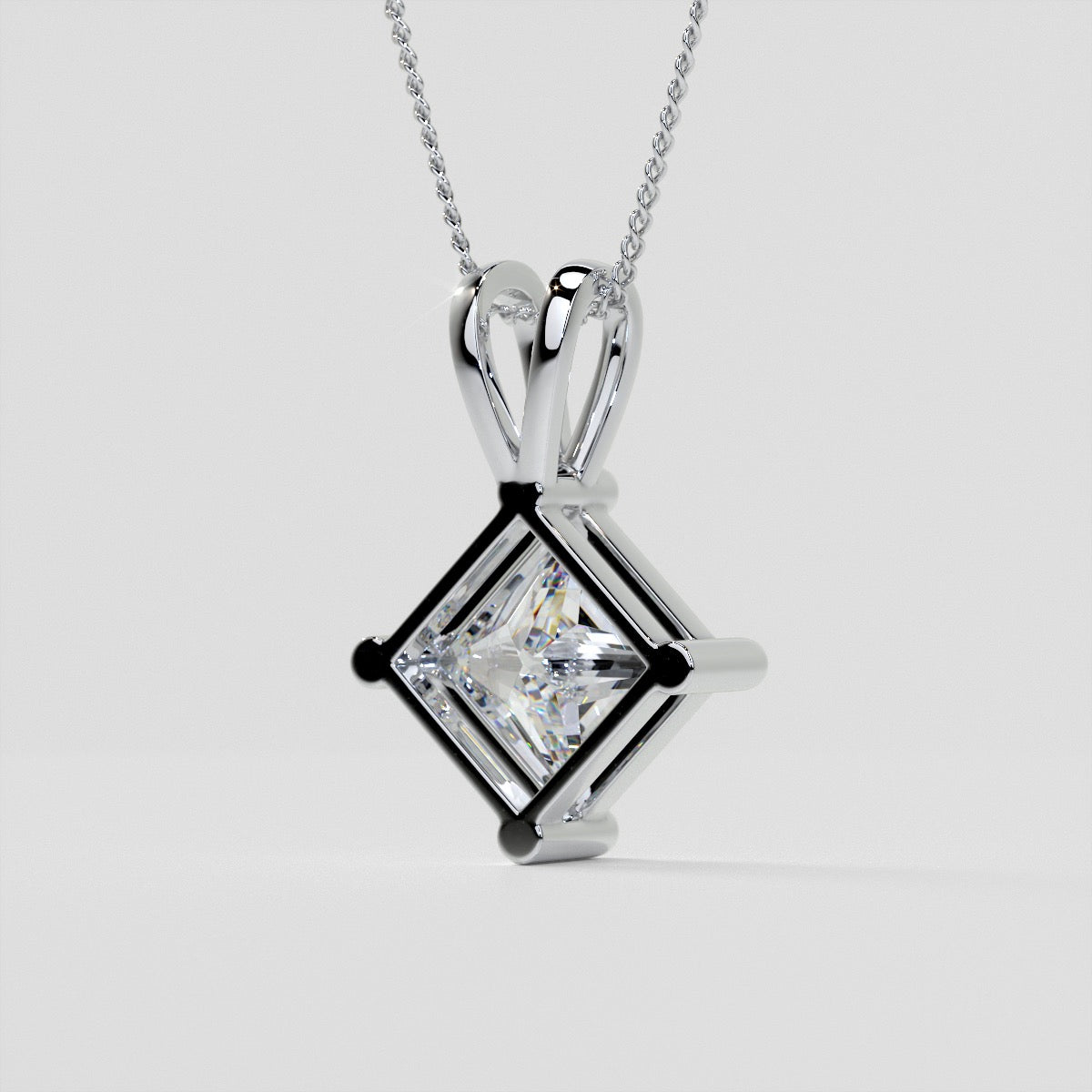 Princess Cut Lab Grown Diamond Pendant