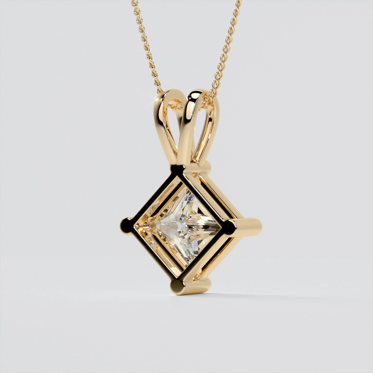 Princess Cut Lab Grown Diamond Pendant