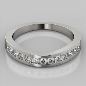 Princess Round Cut Channel Wedding Band
