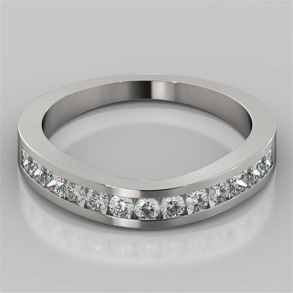 1.5CT Round Cut Lab Grown Diamond Cathedral Engagement Ring with Baguette Accents