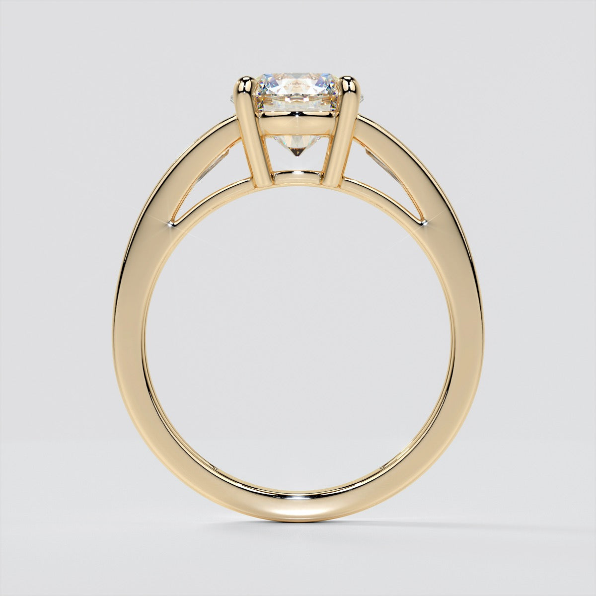Round Cut Wedding Set With Baguettes Accents