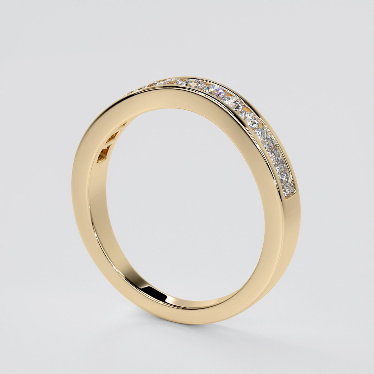 Round Cut Wedding Set With Baguettes Accents