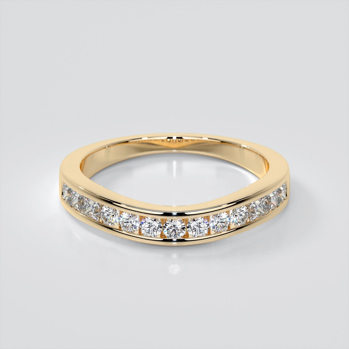 Round Cut Trio Wedding Set With Baguettes Accents