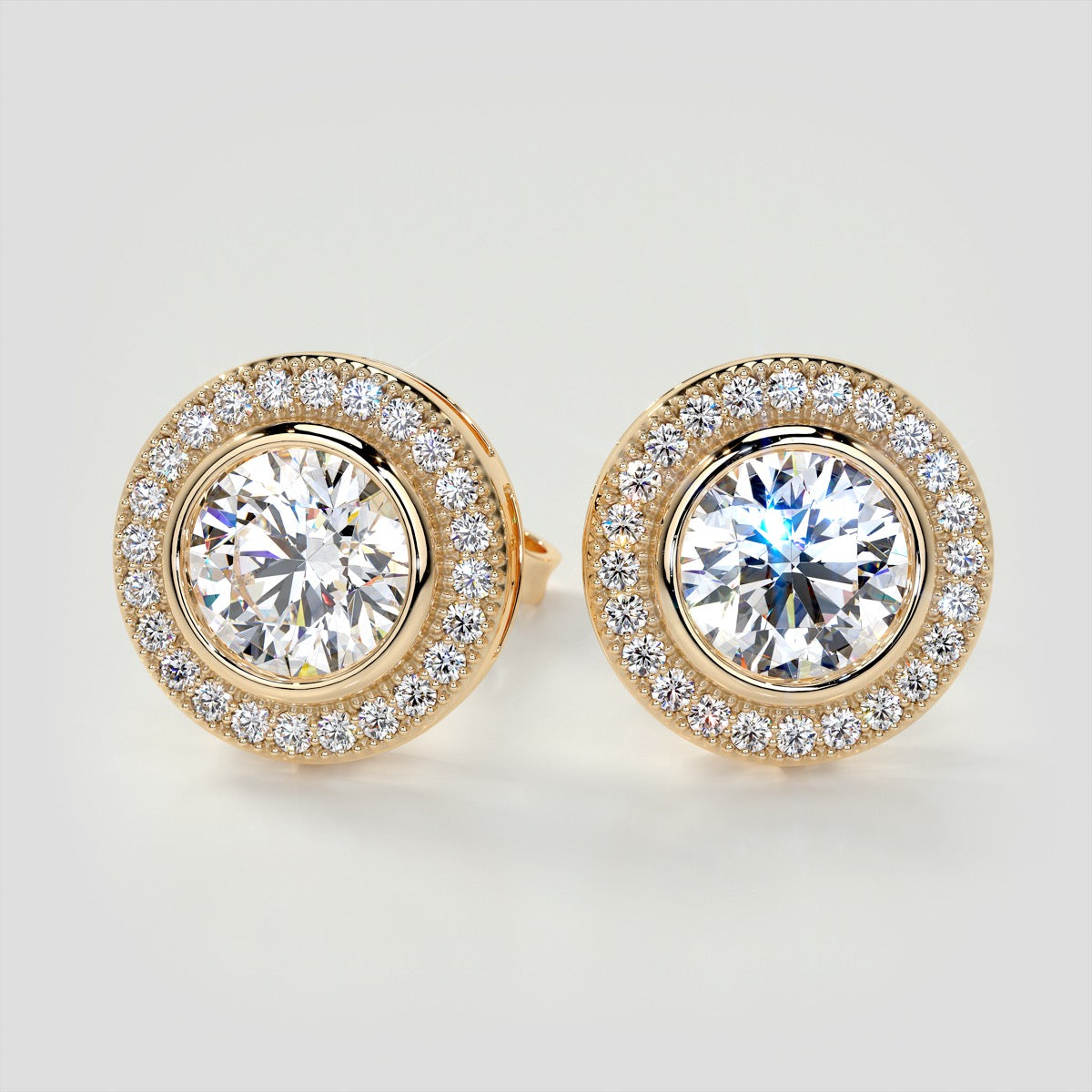 2.24CT Round Cut Halo Earrings