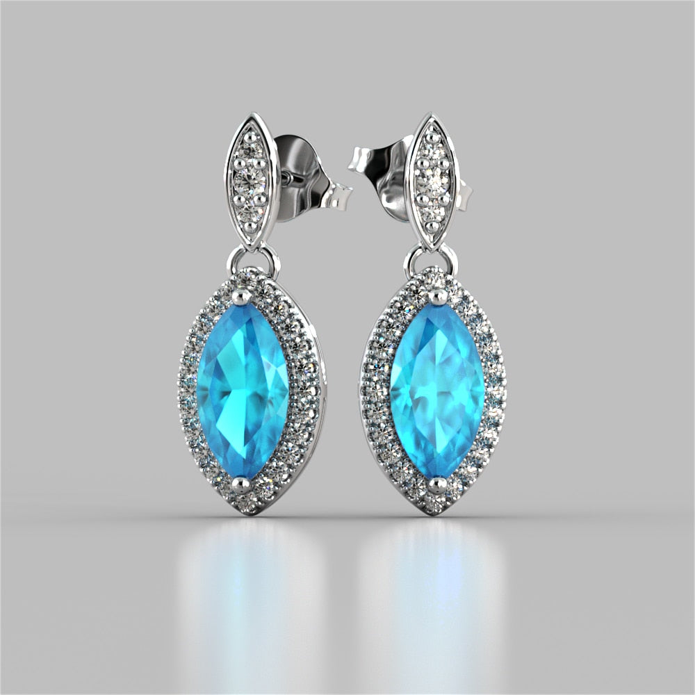Marquise Cut Drop Style with Embellished Bail Earrings