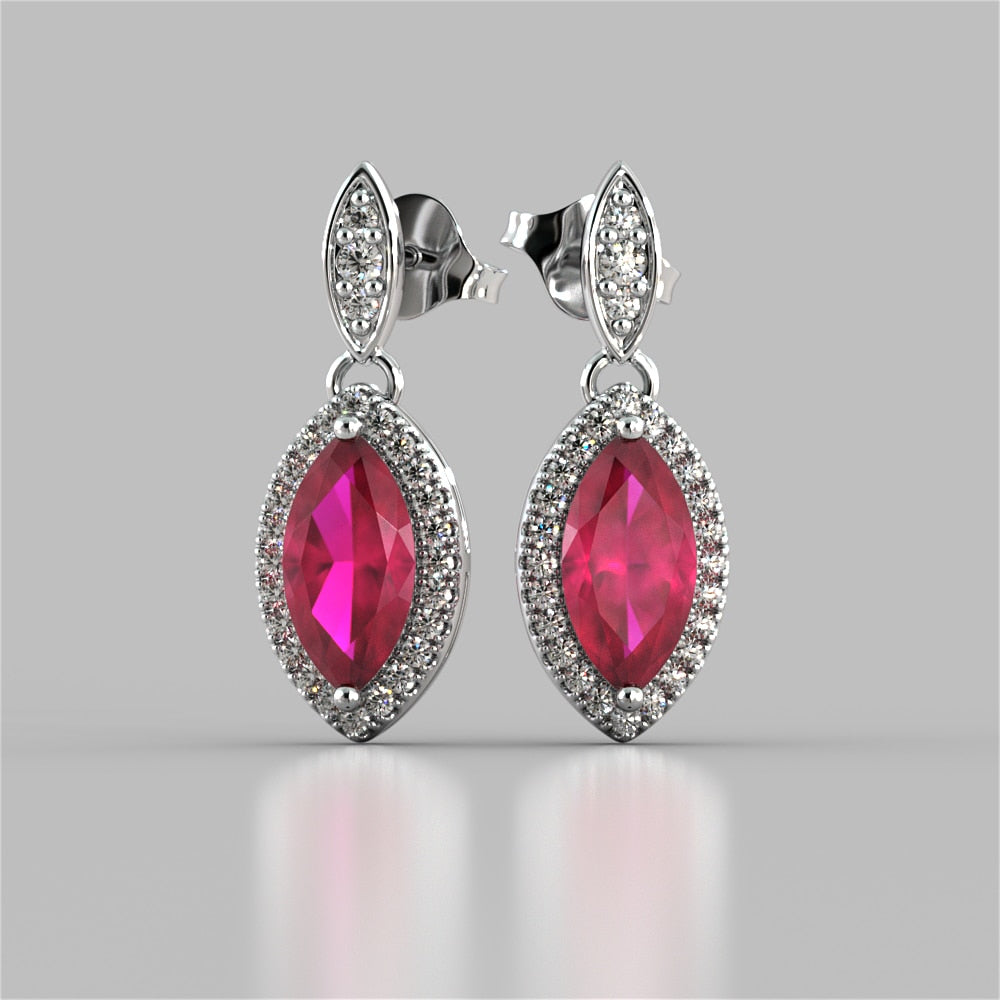 Marquise Cut Drop Style with Embellished Bail Earrings