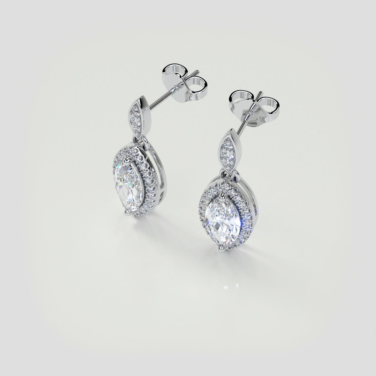 2.44CT Marquise Cut Drop Style with Embellished Bail Earrings