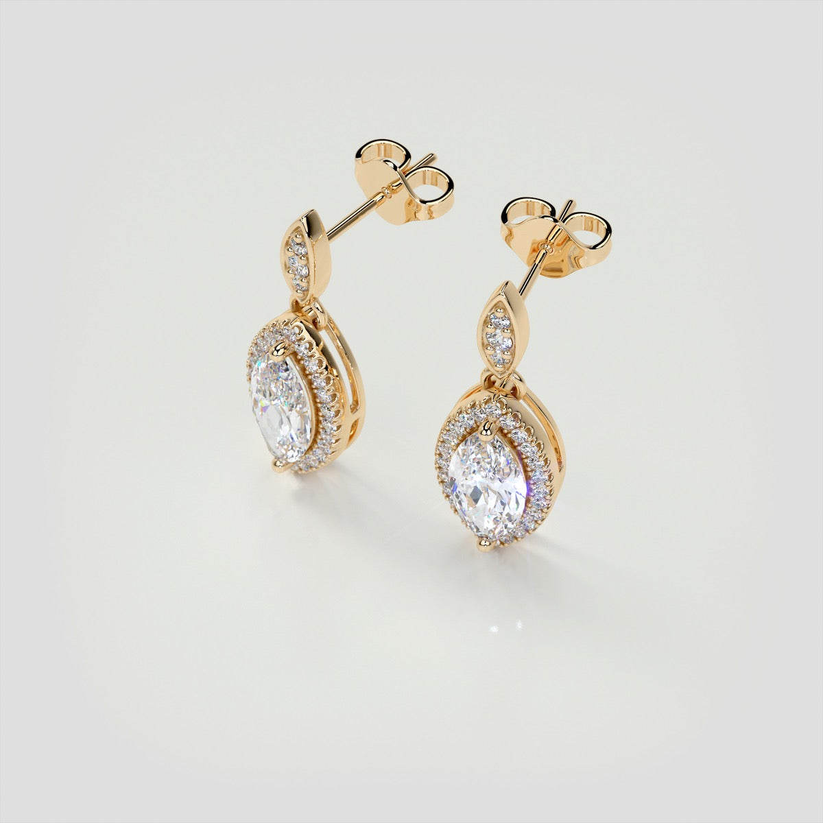 2.44CT Marquise Cut Drop Style with Embellished Bail Earrings