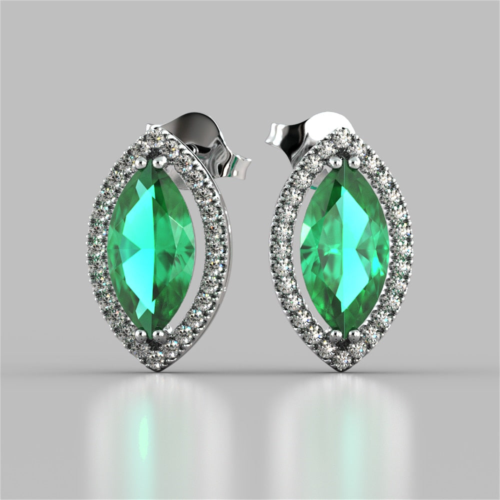 Marquise Cut Drop Style Stud Earrings