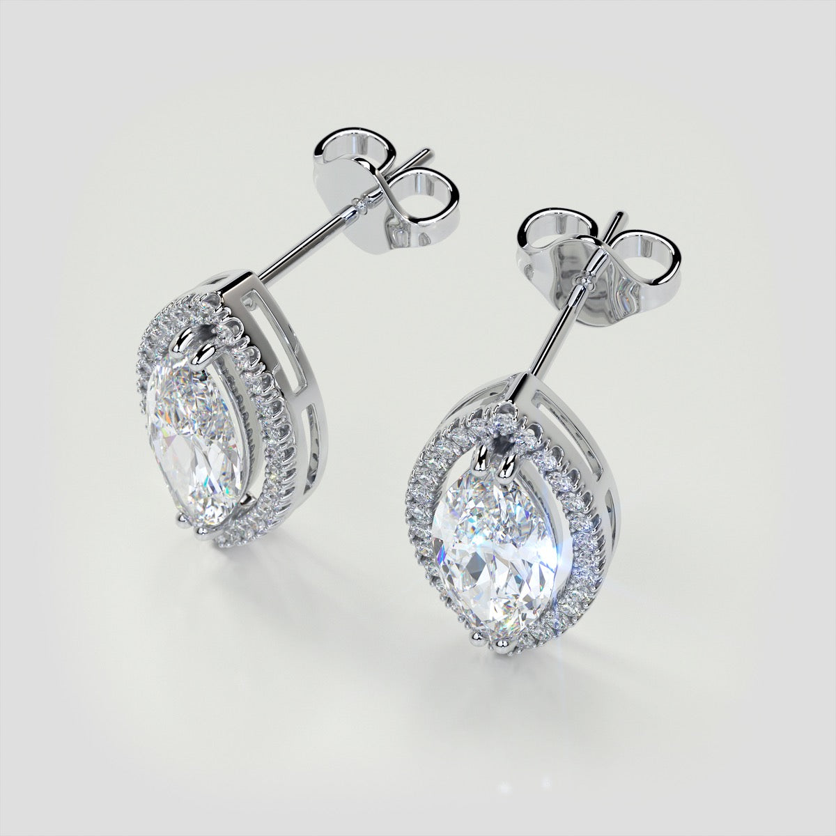 4.42CT Marquise Cut Drop Style Stud Earrings