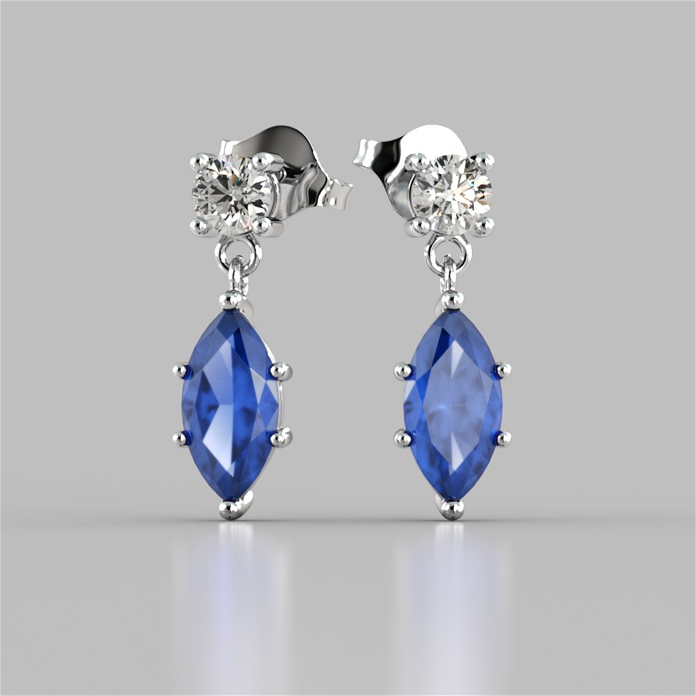 Marquise Cut Drop Style Earrings