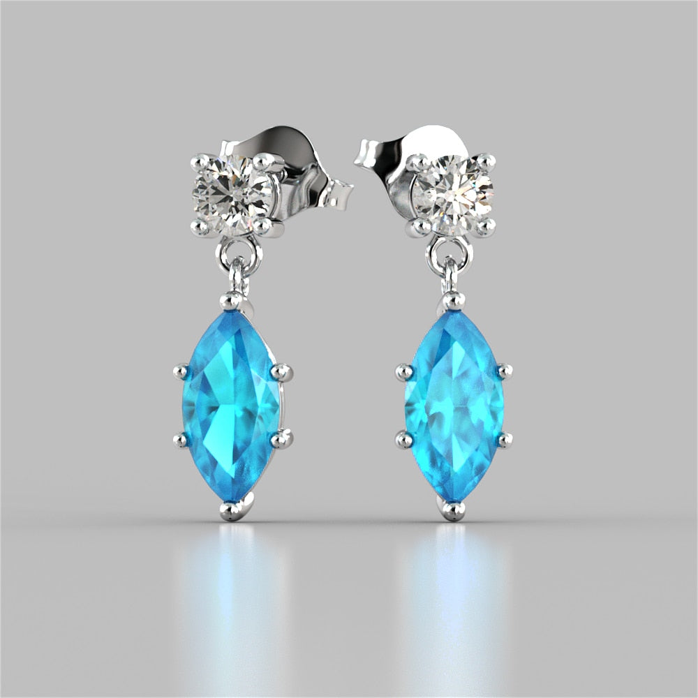 Marquise Cut Drop Style Earrings