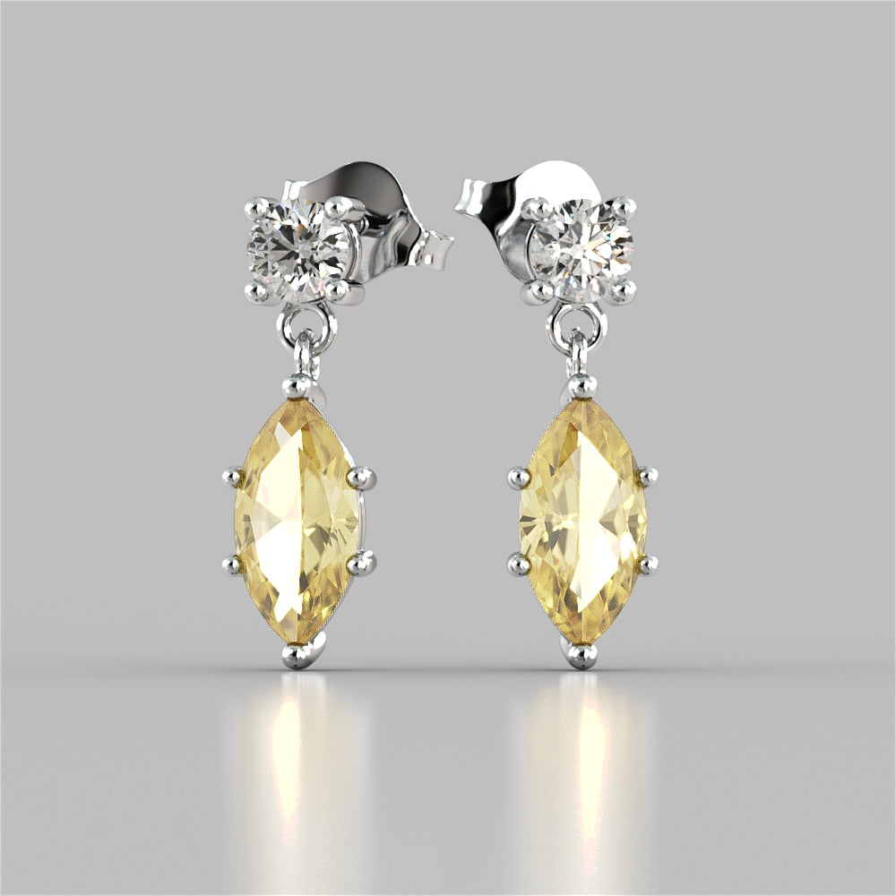 Marquise Cut Drop Style Earrings