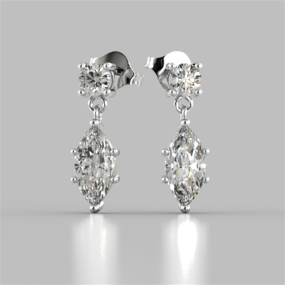 Marquise Cut Drop Style Earrings