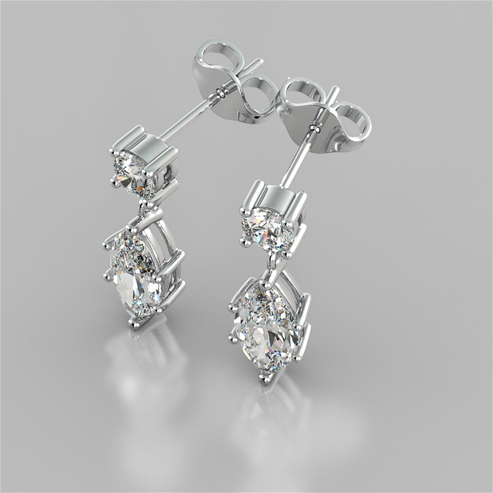 Marquise Cut Drop Style Earrings