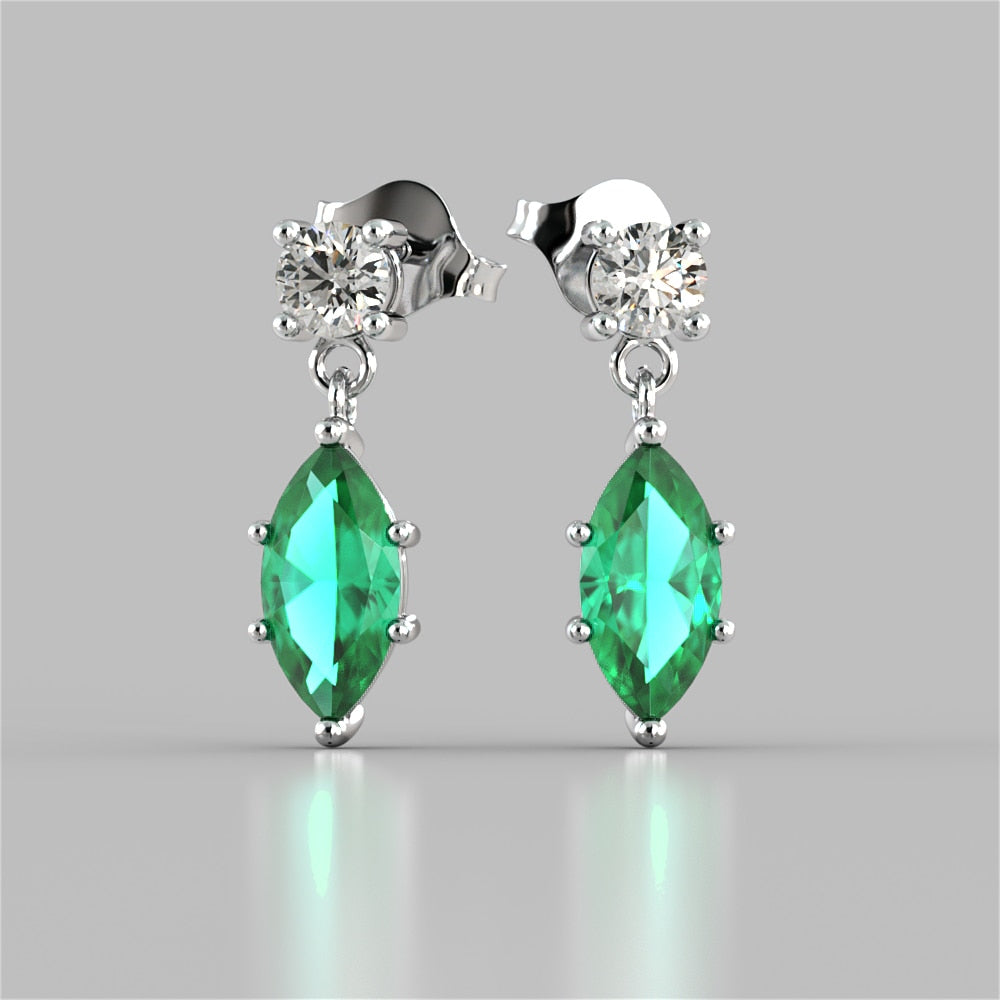 Marquise Cut Drop Style Earrings