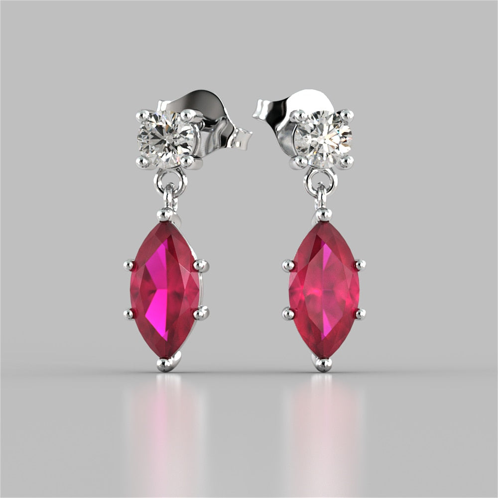 Marquise Cut Drop Style Earrings