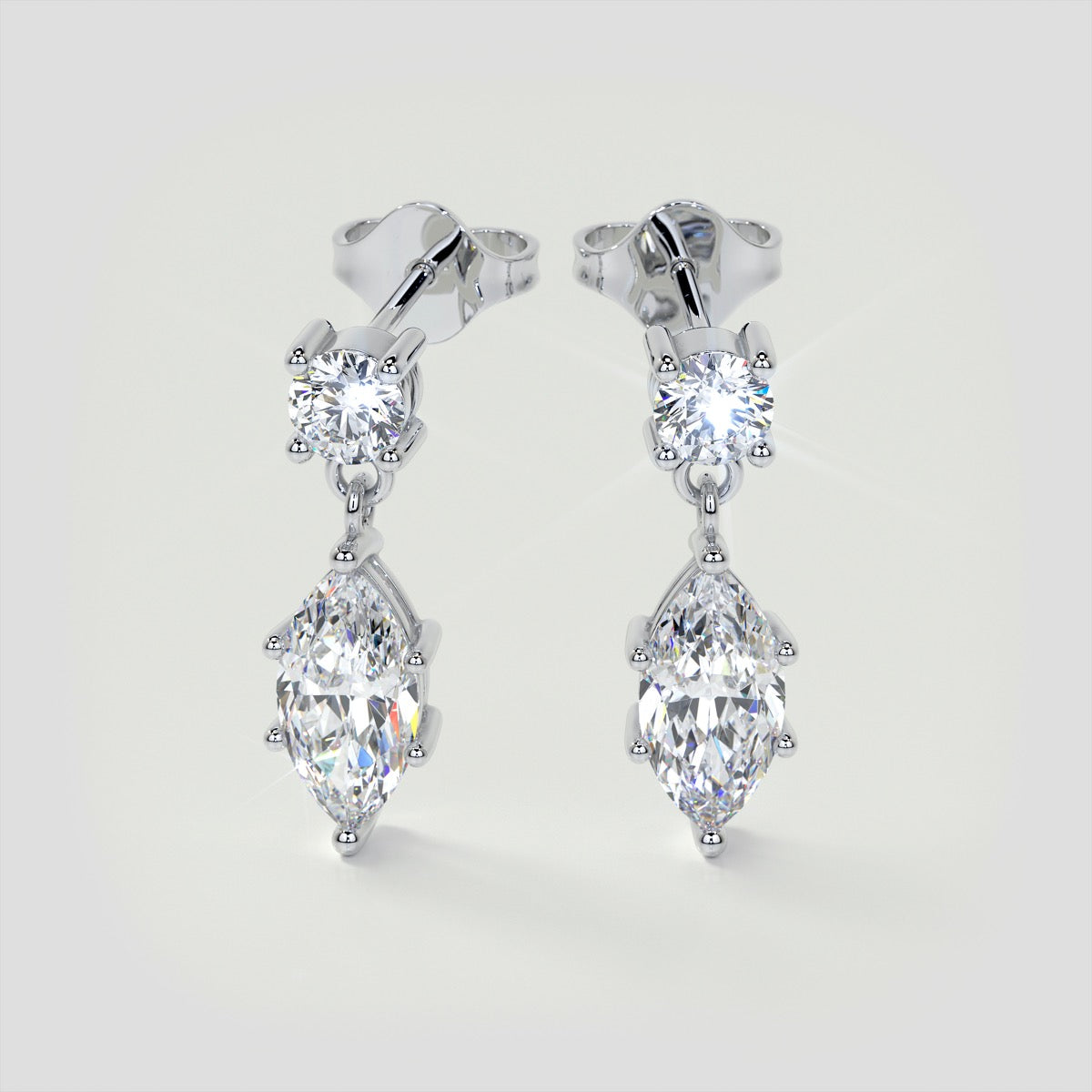 2.5CT Marquise Cut Drop Style Earrings